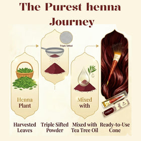 Kumari Kulture henna paste applied to roots demonstrating easy coverage