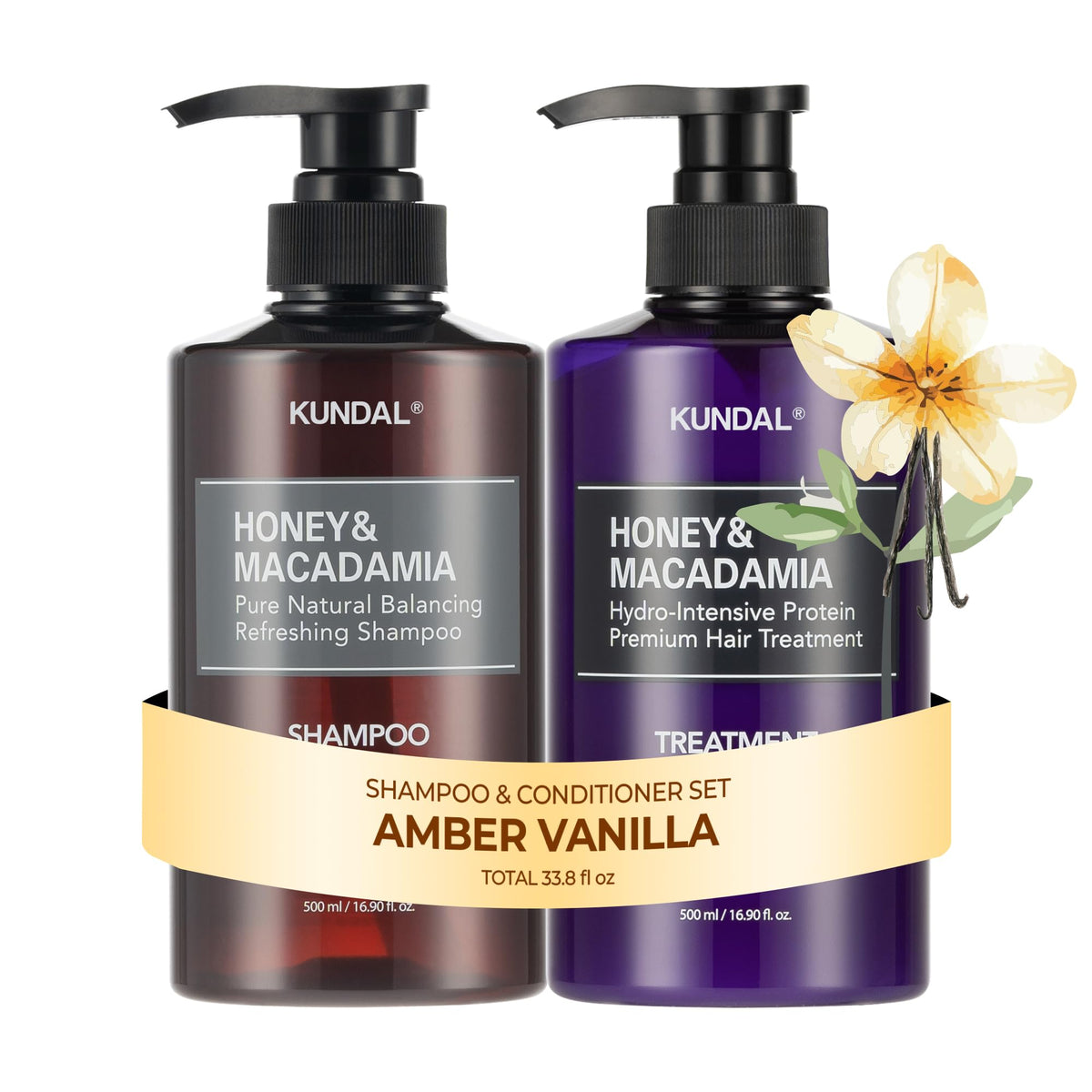 KUNDAL front packaging showing amber vanilla bottles and elegant design for luxury feel