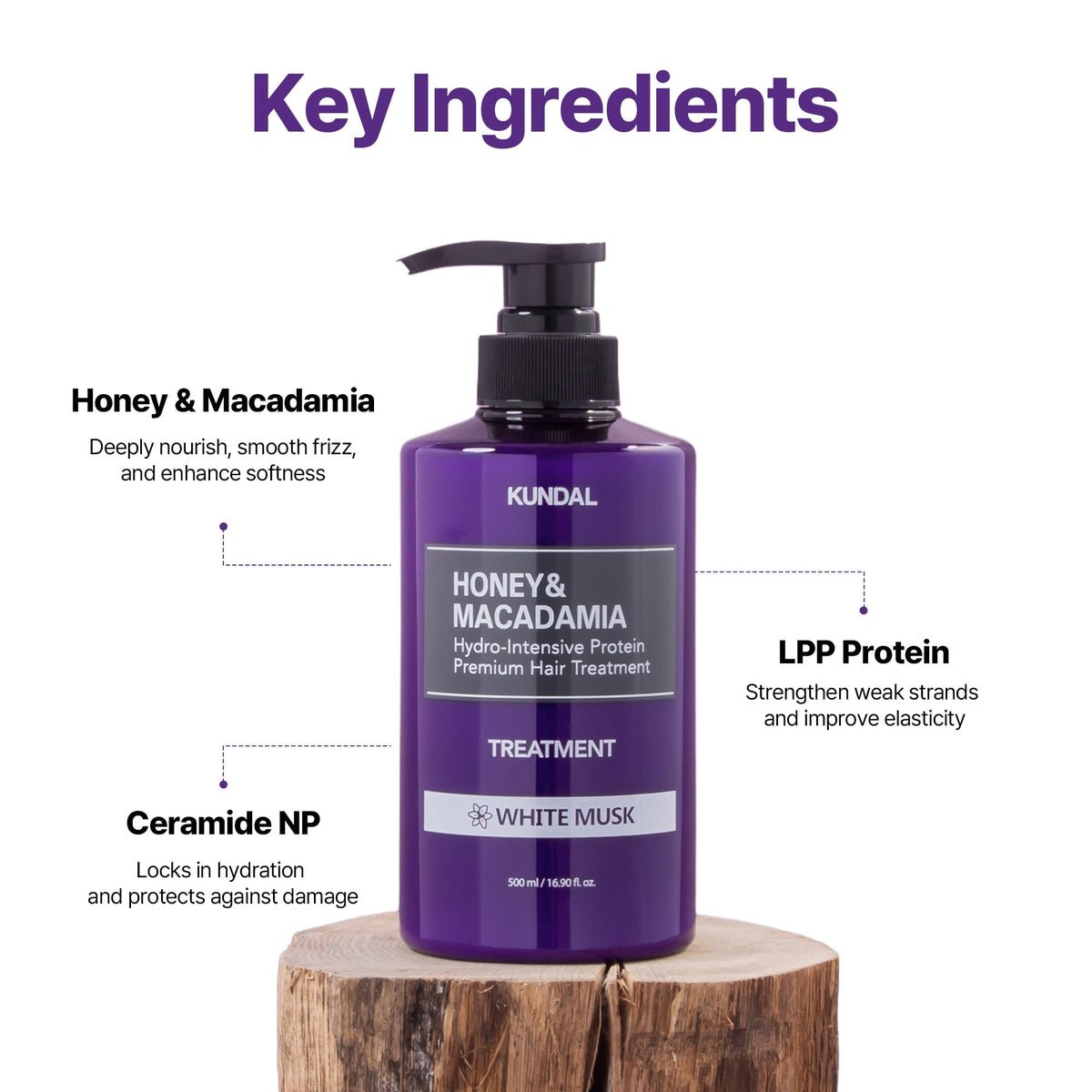 KUNDAL macadamia and argan oils visual highlighting nourishing botanical benefits
