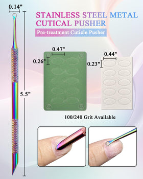 KUNSHNBEI close-up of beveled pusher tip for targeted cuticle control