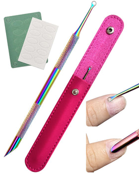 KUNSHNBEI front view of dual-ended cuticle tool showing both ends for precise care