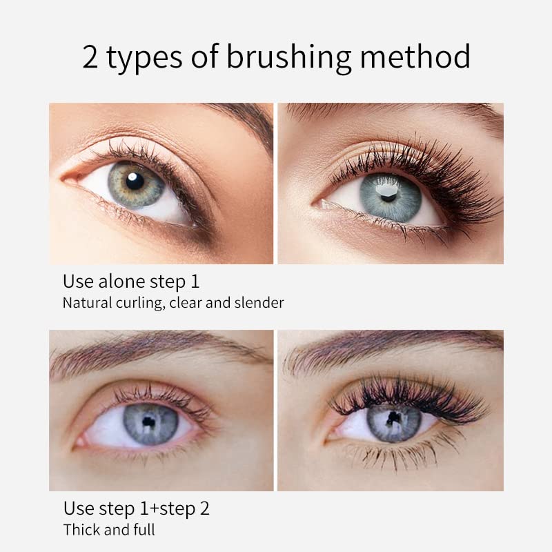 KUNSHNBEI before and after lashes comparison showing visible volume