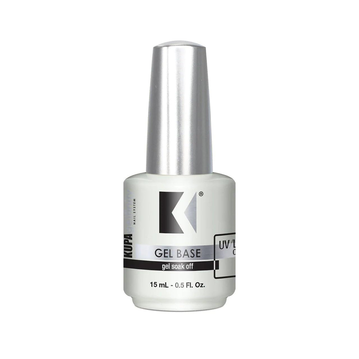 KUPA GelFinity front bottle showing clear gel base and professional packaging benefit