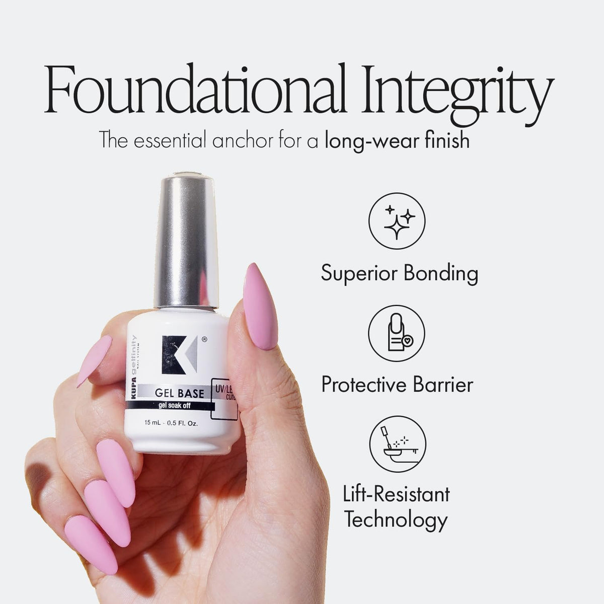 KUPA GelFinity label close-up highlighting product name and usage instructions benefit