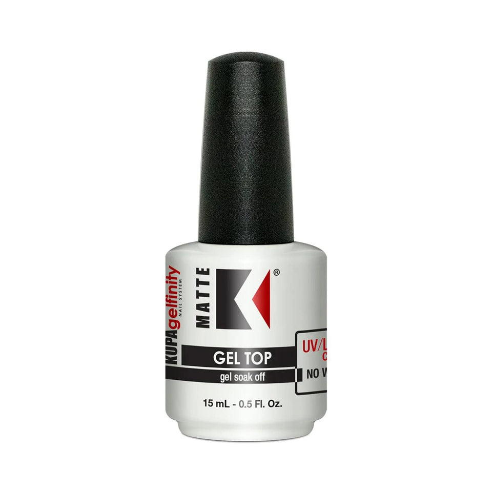 KUPA GelFinity front label showing matte top coat, clear product identity and benefit