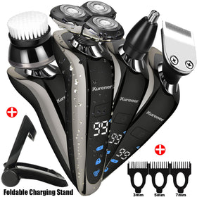 kurener close-up of rotary shaving head showing flexible blades for a smoother shave