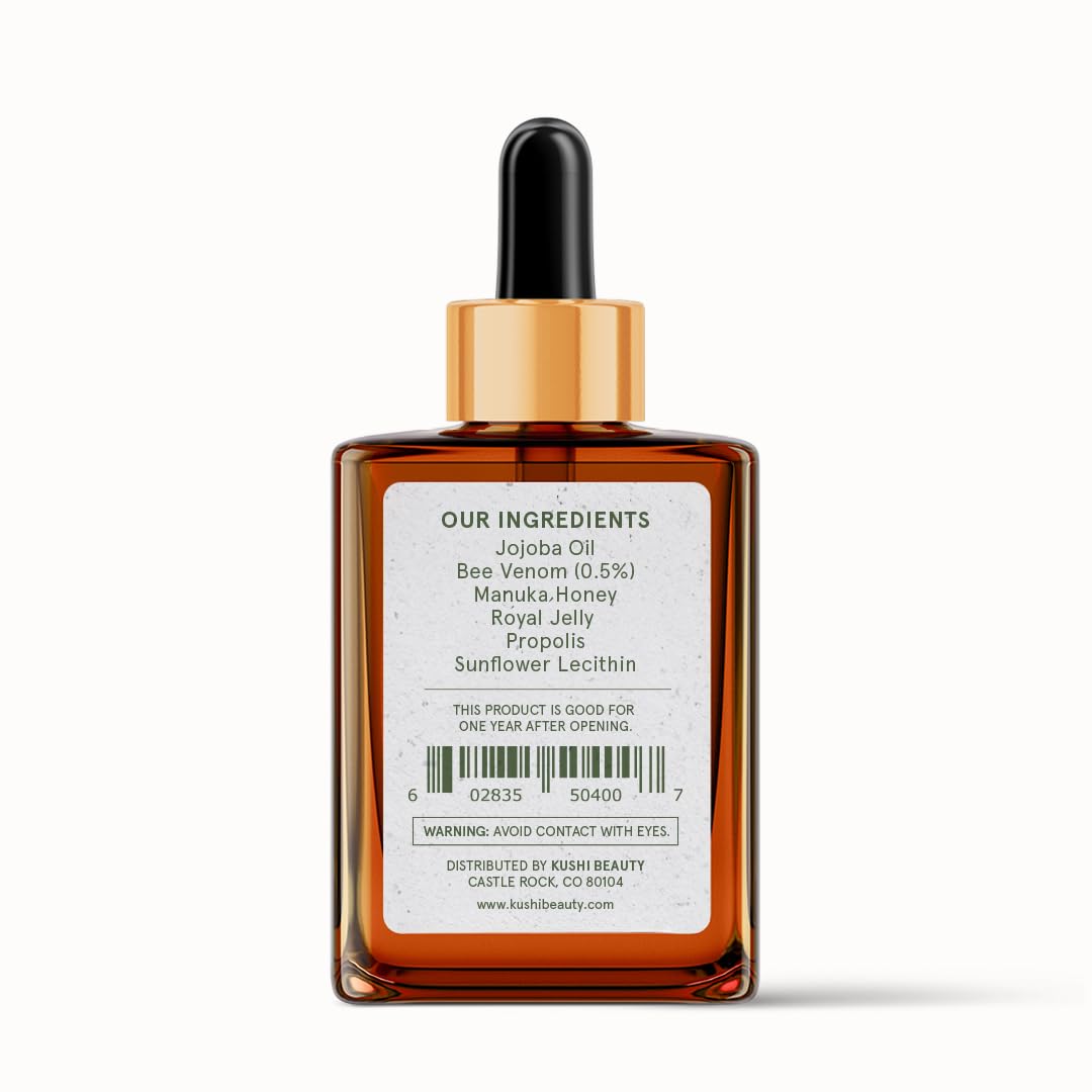 KUSHI serum staged in bathroom routine conveying easy daily-use benefit