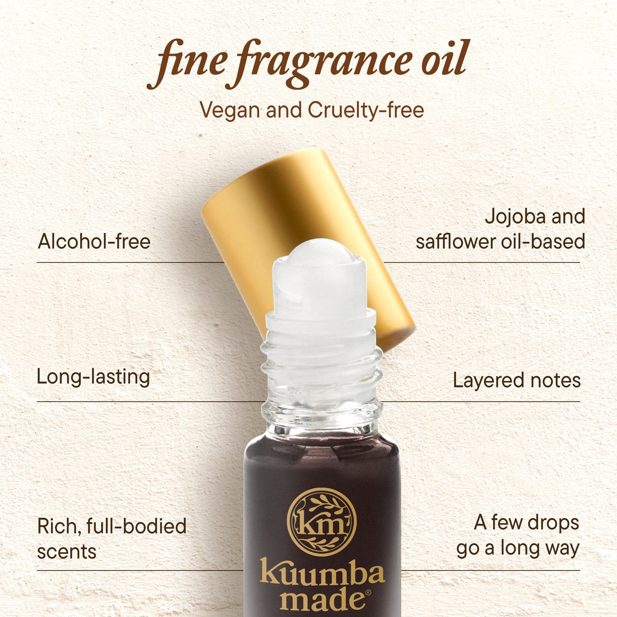 Kuumba Made applied on wrist showing subtle, long-lasting scent benefit