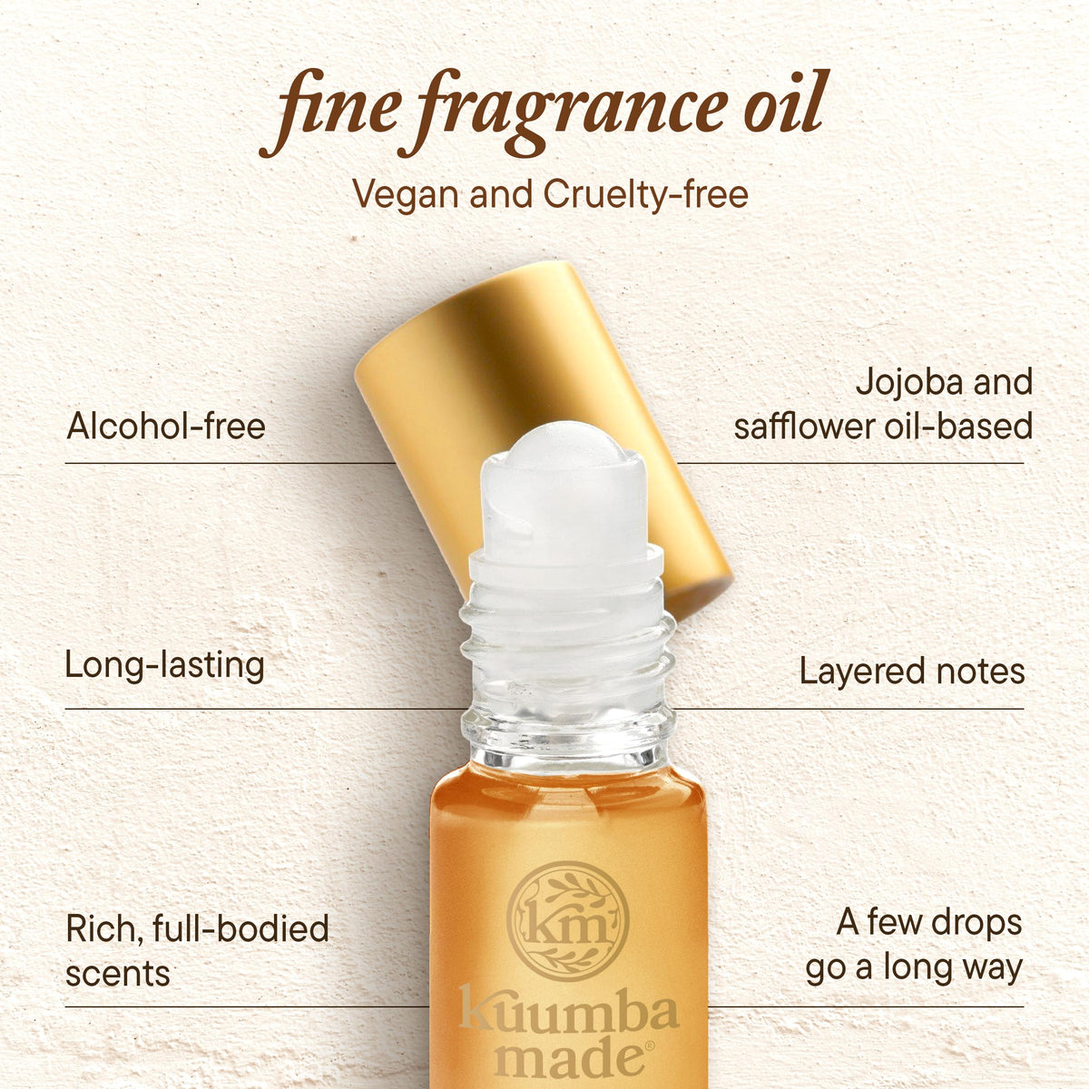 Kuumba Made label detail with notes list emphasizing ethically crafted ingredients