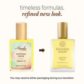 Kuumba Made roll-on applied to wrist demonstrating easy on-the-go freshness