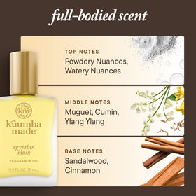 Kuumba Made bottle next to coin showing compact travel-friendly size benefit