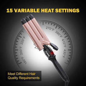 kuwa lcd temperature display showing precise heat for safer styling