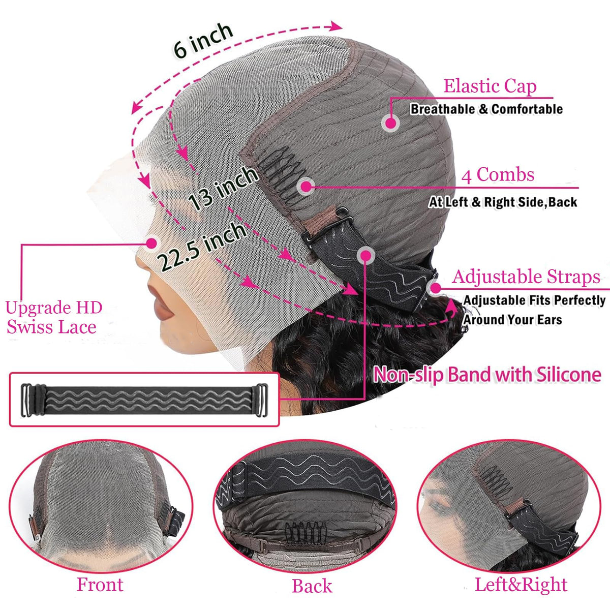 KVFCT wig length comparison on model showing true 30-inch scale