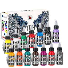 KVM front packaging showing 14 bottles and compact studio set