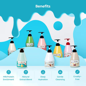 Kwailnara soft creamy lather on hand demonstrating hydrating foam