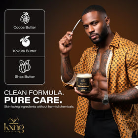 KXNG Cosmetics Zaddy scoop of ingredients highlighting natural butter nourishment