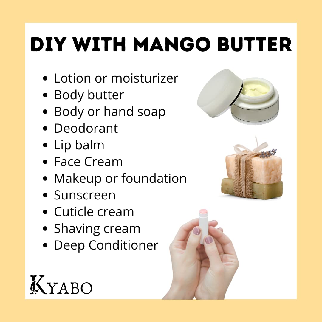 Kyabo spoonful of mango butter demonstrating easy scooping for DIY recipes