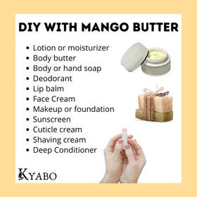 Kyabo spoonful of mango butter demonstrating easy scooping for DIY recipes