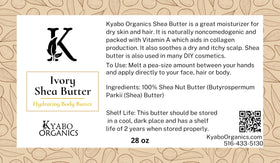 Kyabo Organics close-up texture of ivory shea butter for smooth application