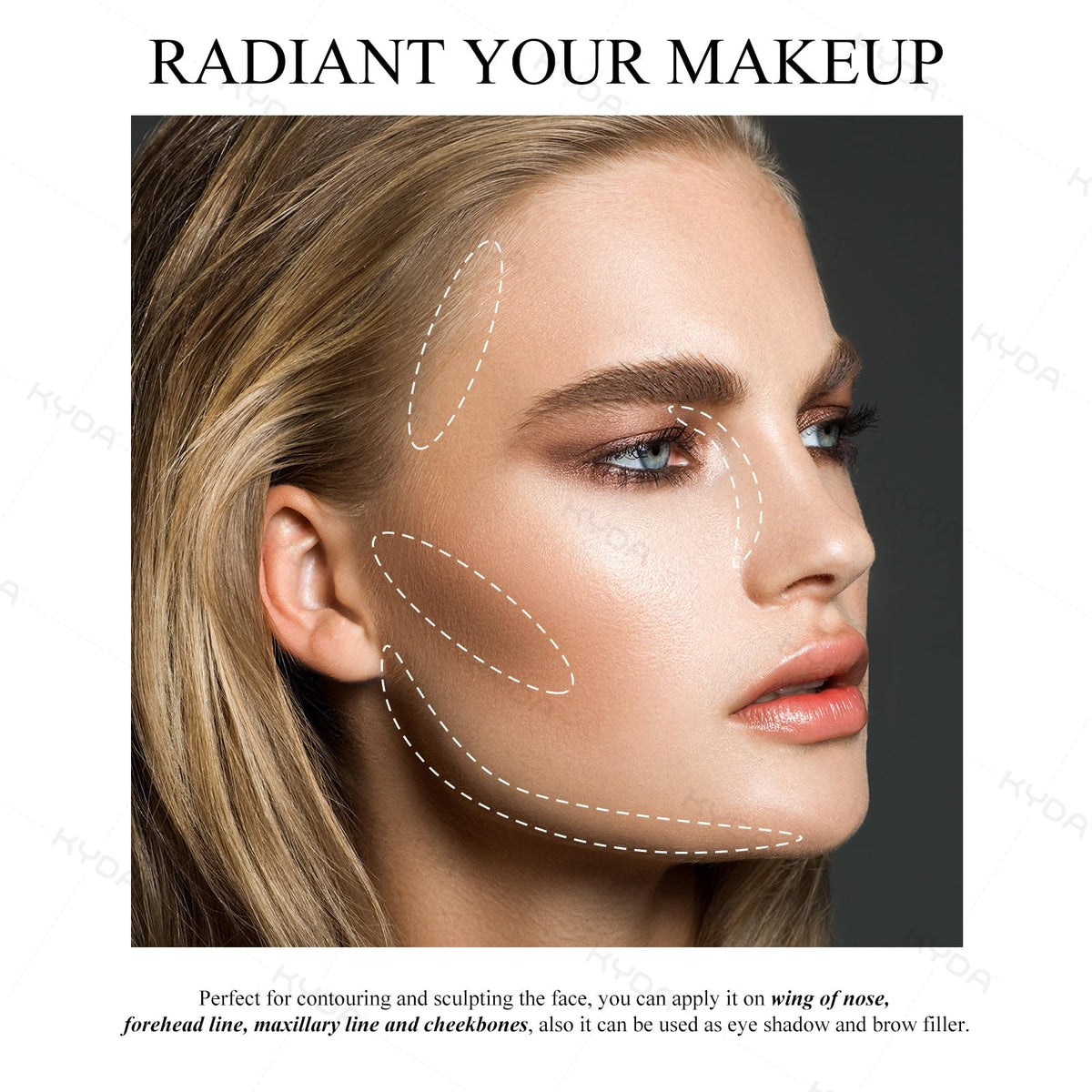 KYDA on-model application at cheekbone to show natural sculpting and seamless finish