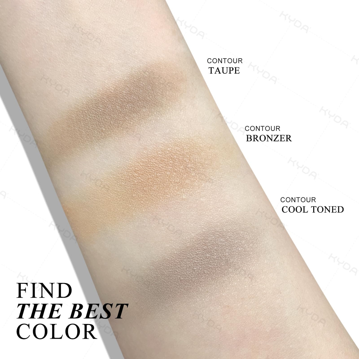 KYDA used as eyeshadow on lid to create subtle cool-toned depth and crease definition
