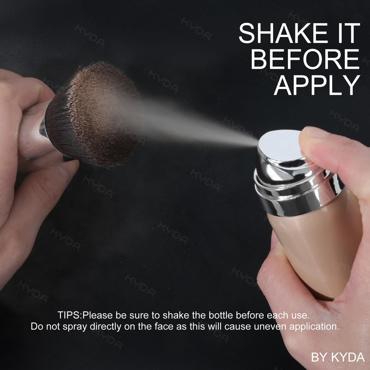 KYDA close-up finish minimizing texture and enhancing glow