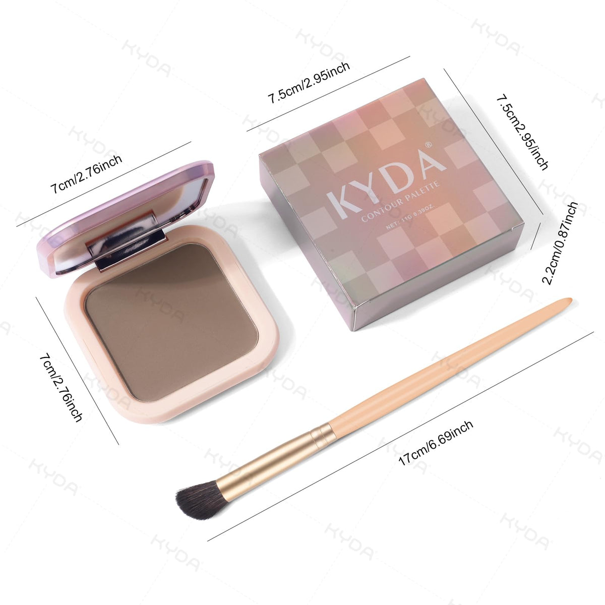 KYDA palette inside a makeup bag showing portability and on-the-go touch-ups