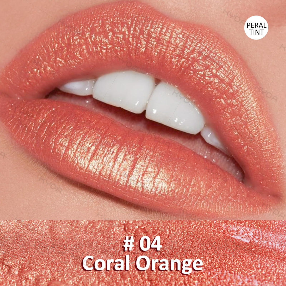 KYDA lipstick bullet close-up revealing fine pearl mica and creamy tip