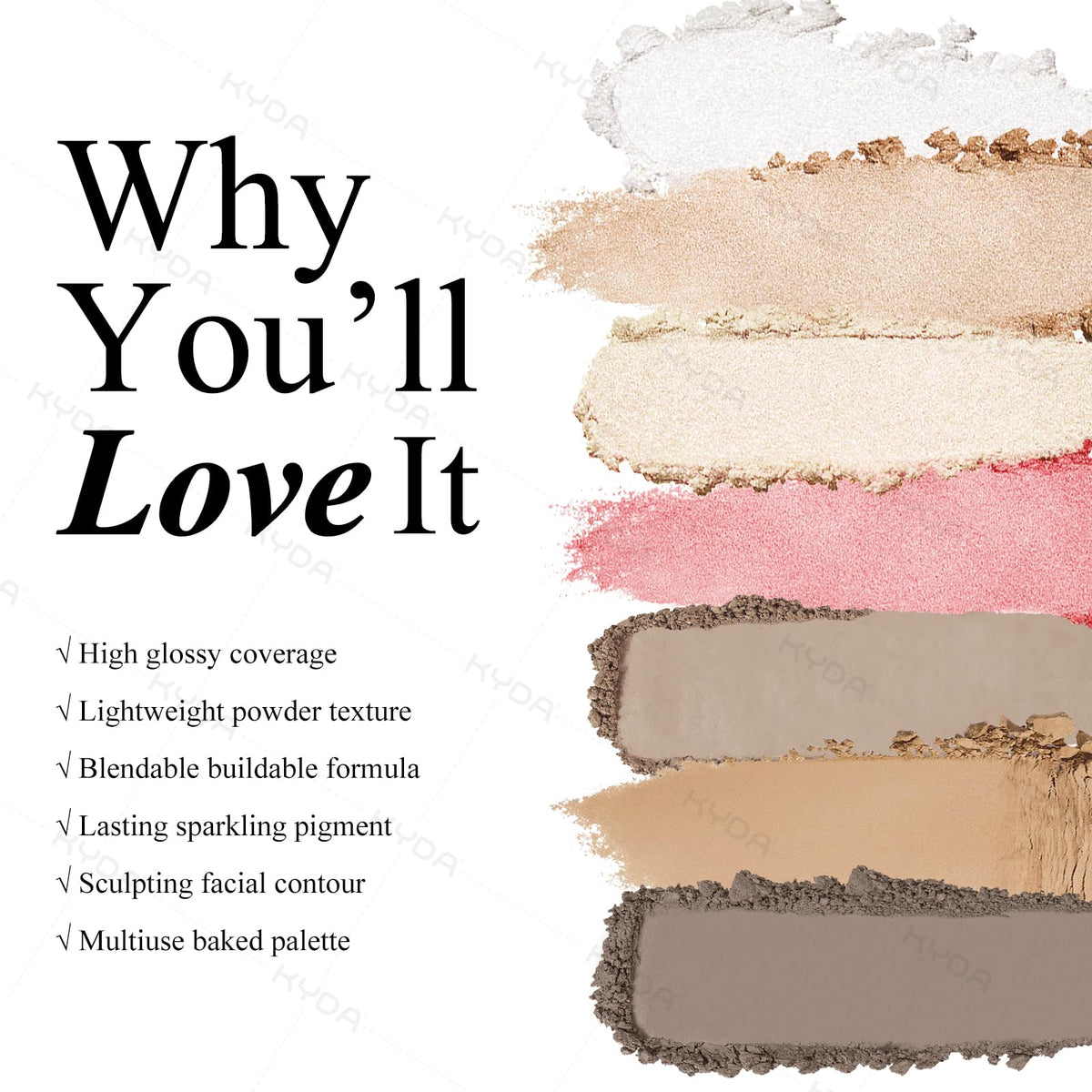 KYDA open compact with included soft brush for easy application