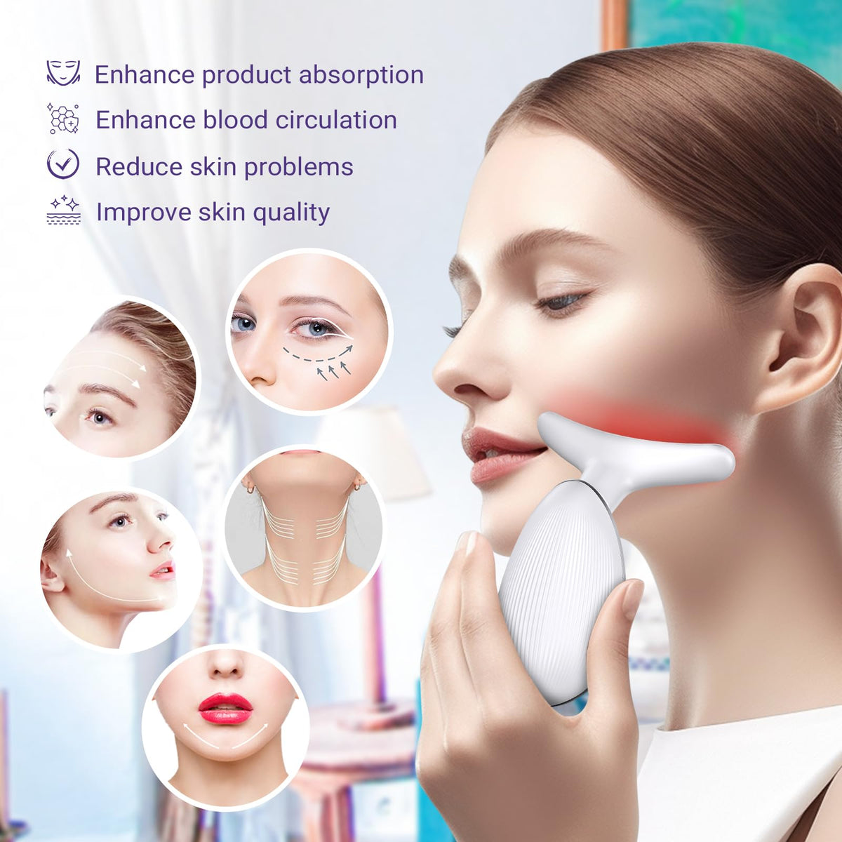 KYOTTANI massager sculpting jawline showing improved facial contour feel