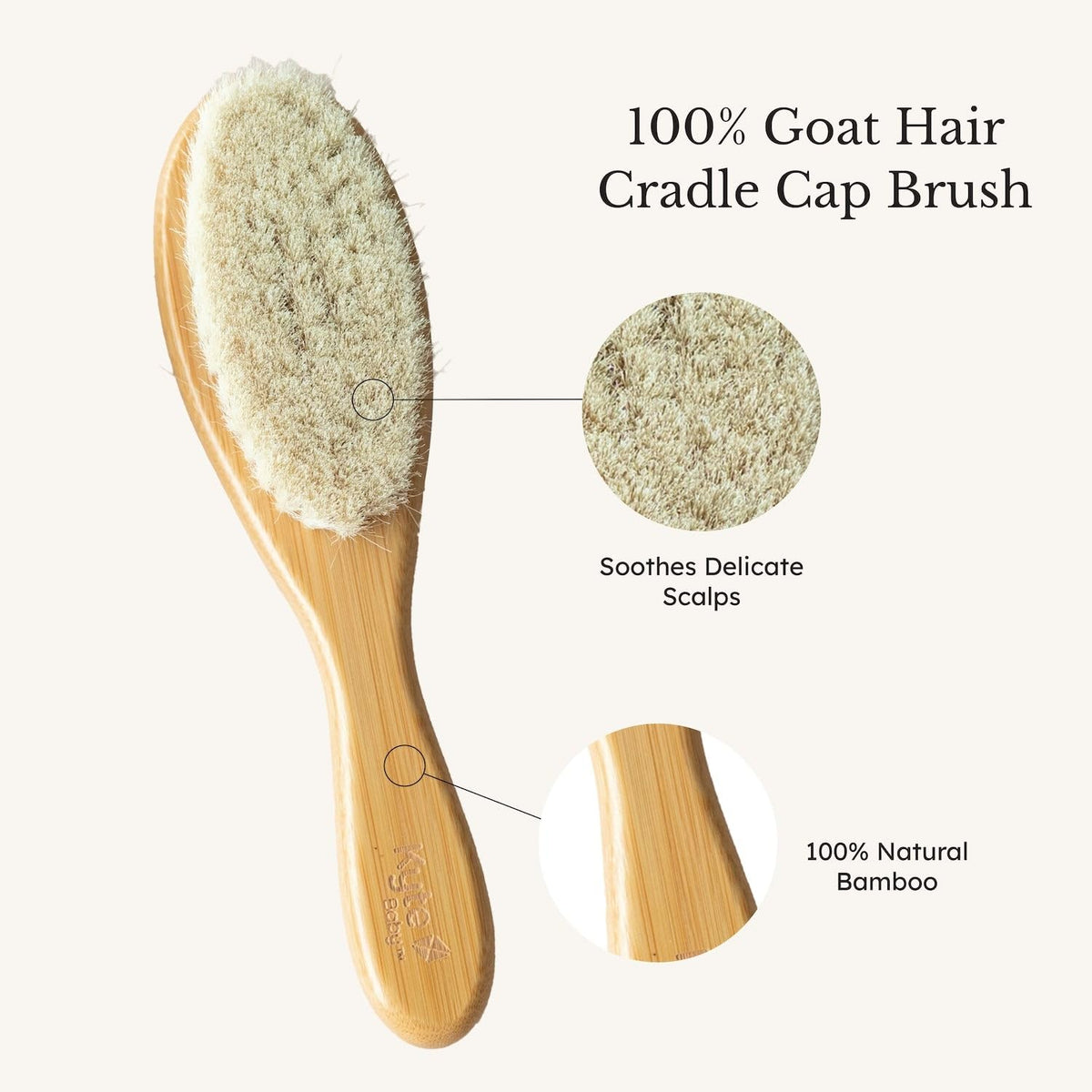 KYTE BABY texture comparison goat hair and wooden bristles for care choice