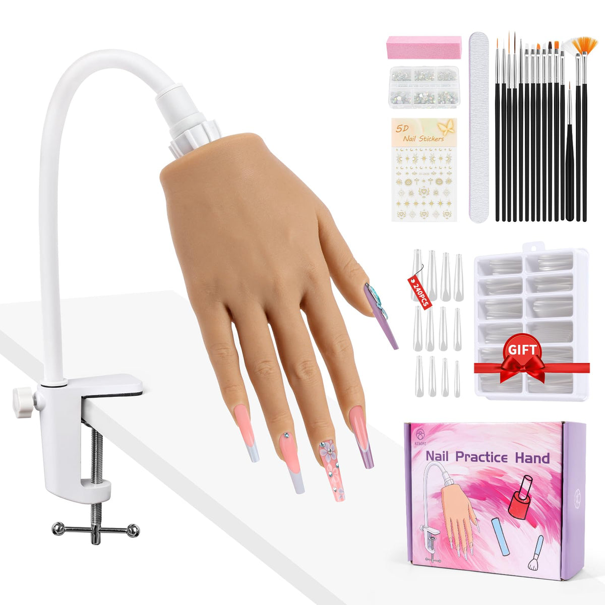 KZAOPZ front view of silicone practice hand showing lifelike pose and training benefit