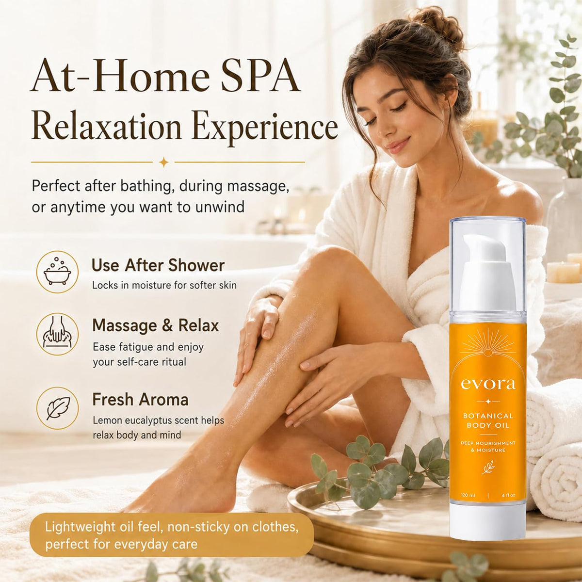 KYZTMHC Evora application on leg illustrating smooth glide and targeted massage benefit