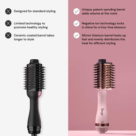 L'ANGE HAIR hand-held scale comparison showing lightweight comfort benefit