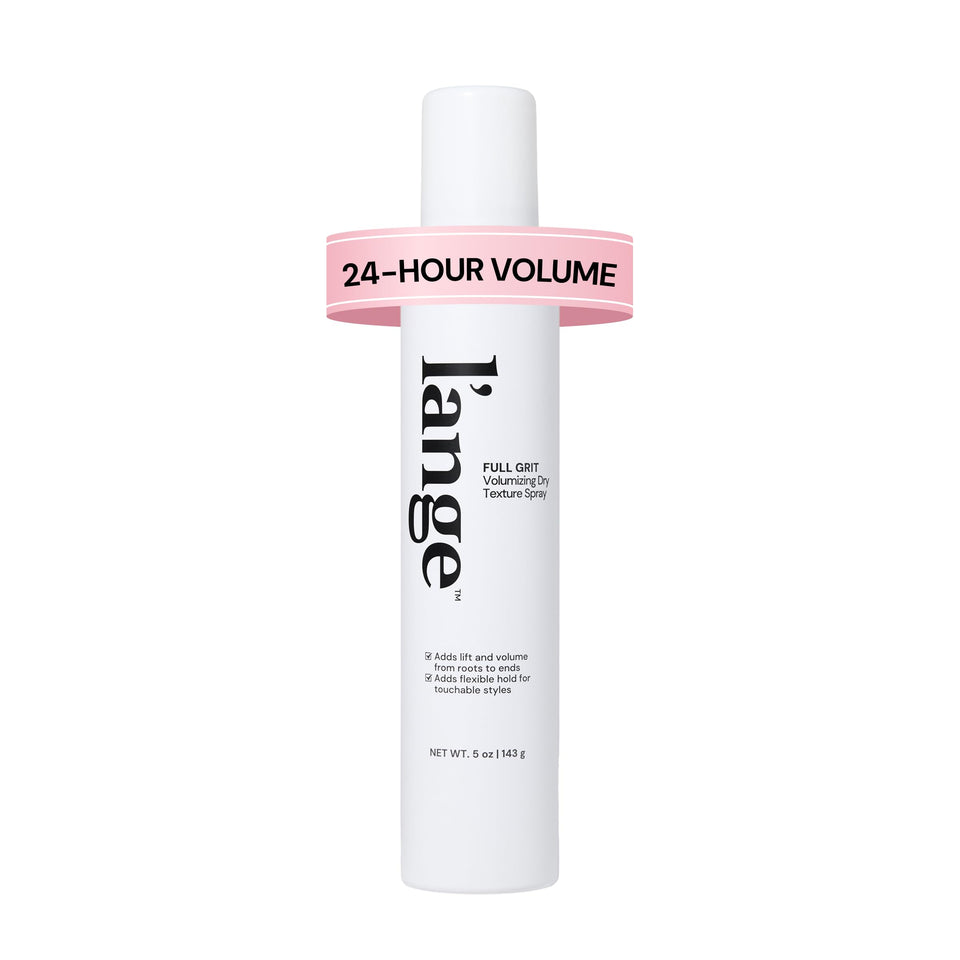 L'ANGE HAIR front packaging of Full Grit spray showing label and size for quick recognition and benefits