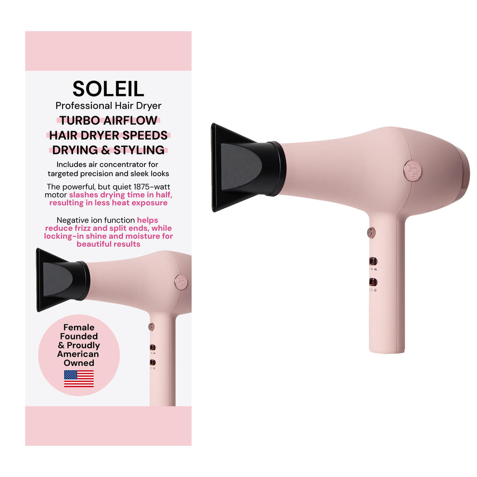 L'Ange Hair Soleil front view showing sleek blush finish and professional look