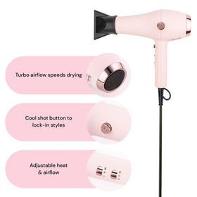 L'Ange Hair Soleil side profile highlighting lightweight ergonomic handle for comfort