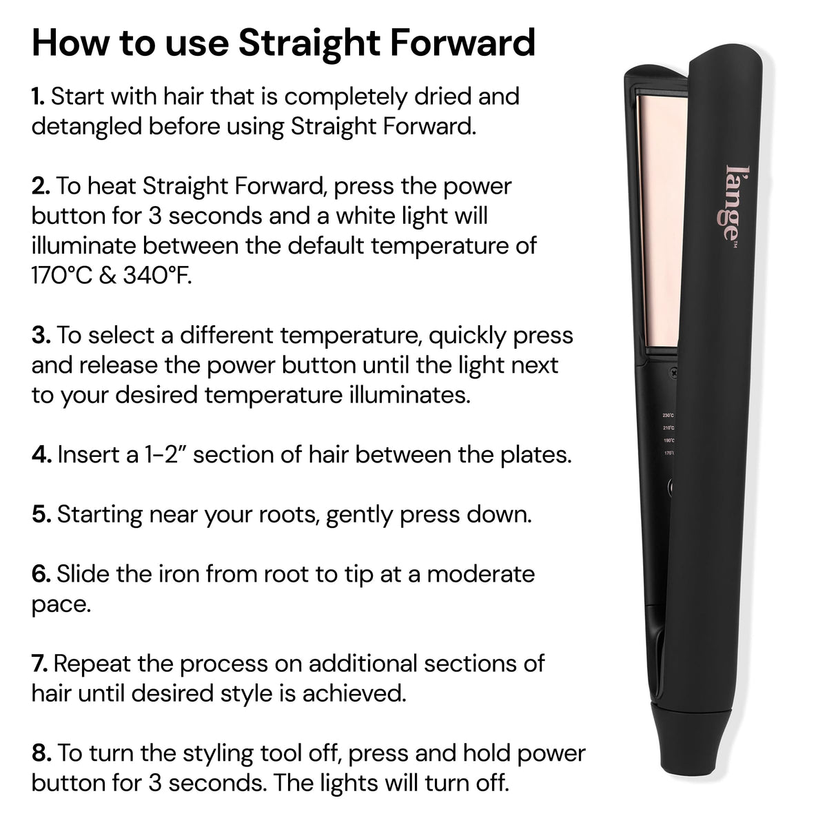 L'ANGE HAIR 360° swivel cord and plug for tangle-free travel convenience
