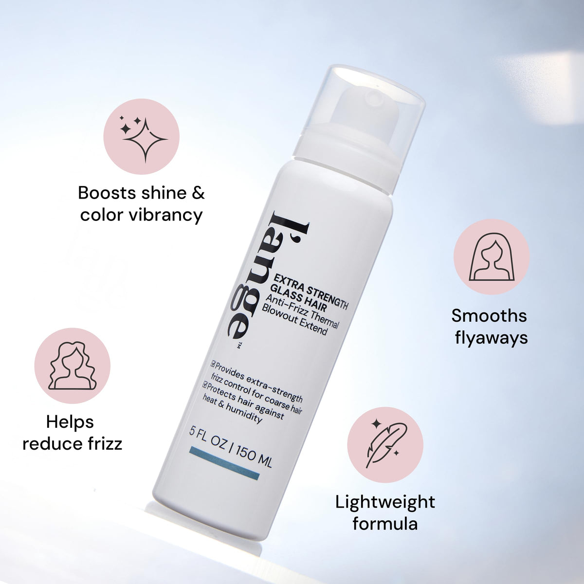 L'ANGE HAIR mist nozzle closeup demonstrating even spray for lightweight protection