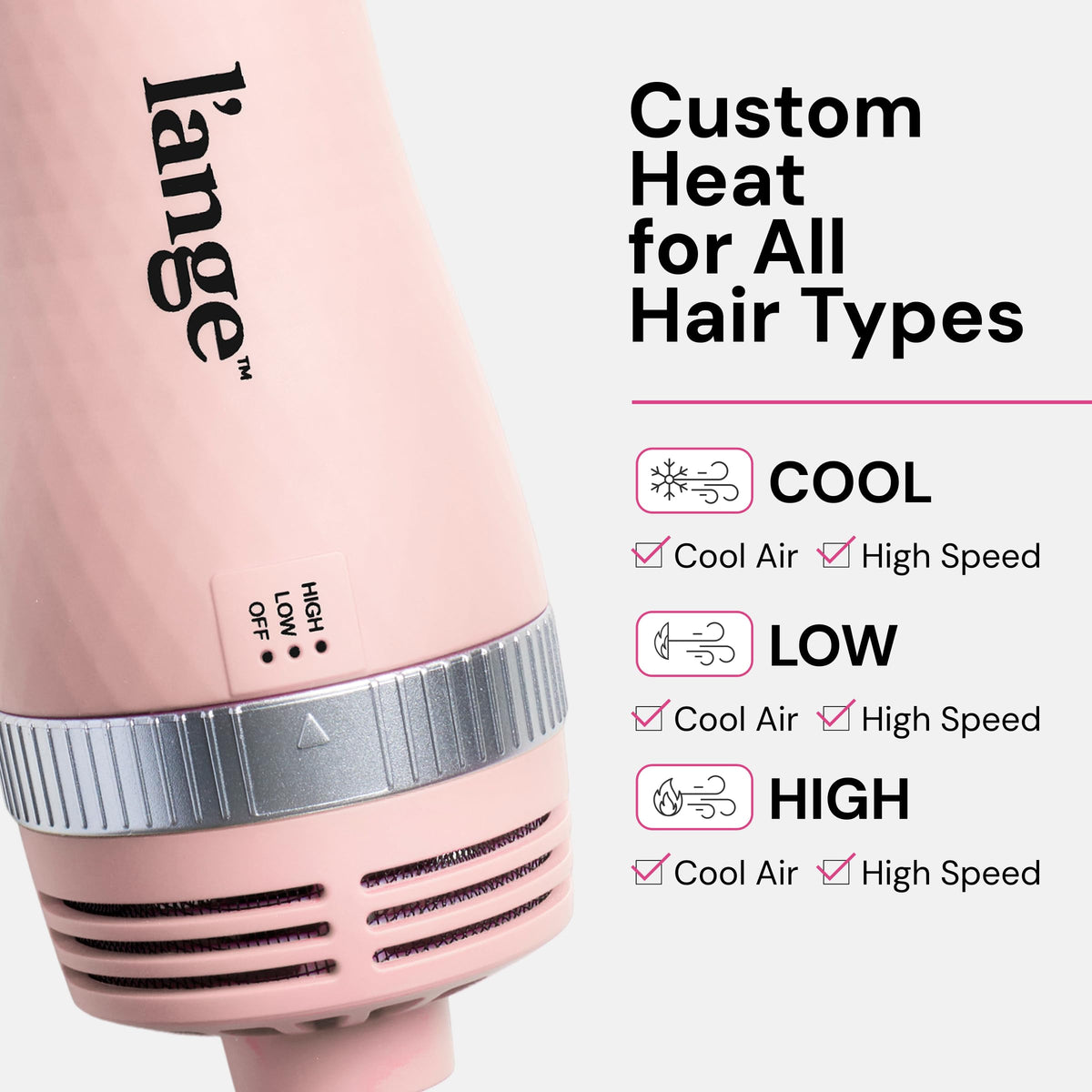 L'ANGE HAIR VolumeBoost snag-resistant bristles detail for smooth glide and reduced pulling