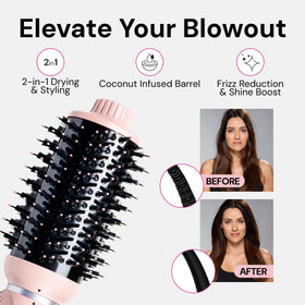 L'ANGE HAIR VolumeBoost being used on medium hair to create volume and speed drying