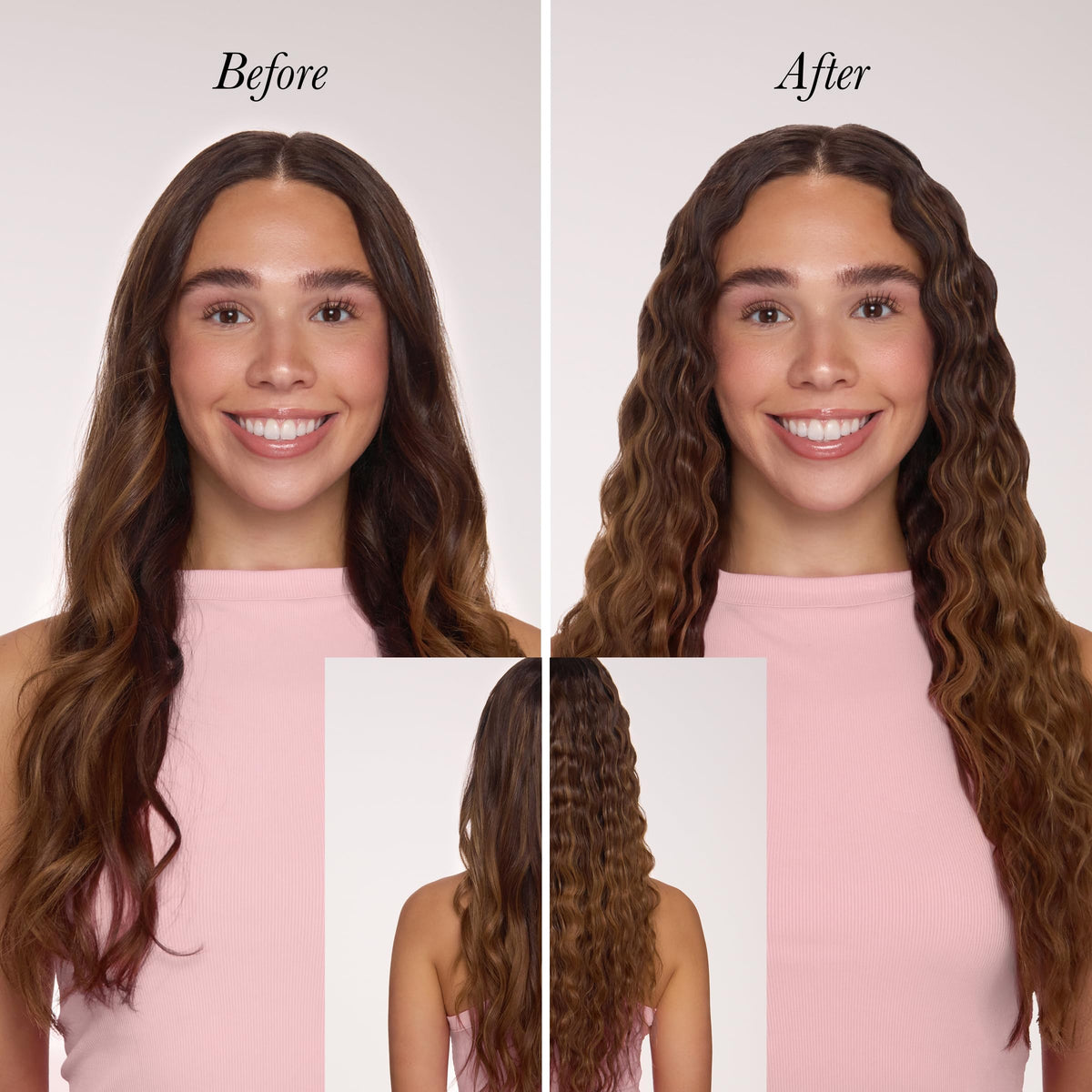 L'ANGE HAIR VersaWaver in hand to show compact travel size and portability