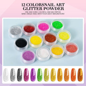 L-Bulice glitter powder close-up displaying fine texture and vivid colors