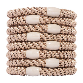 L. Erickson front packaging showing eight blonde hair ties and benefit durable hold