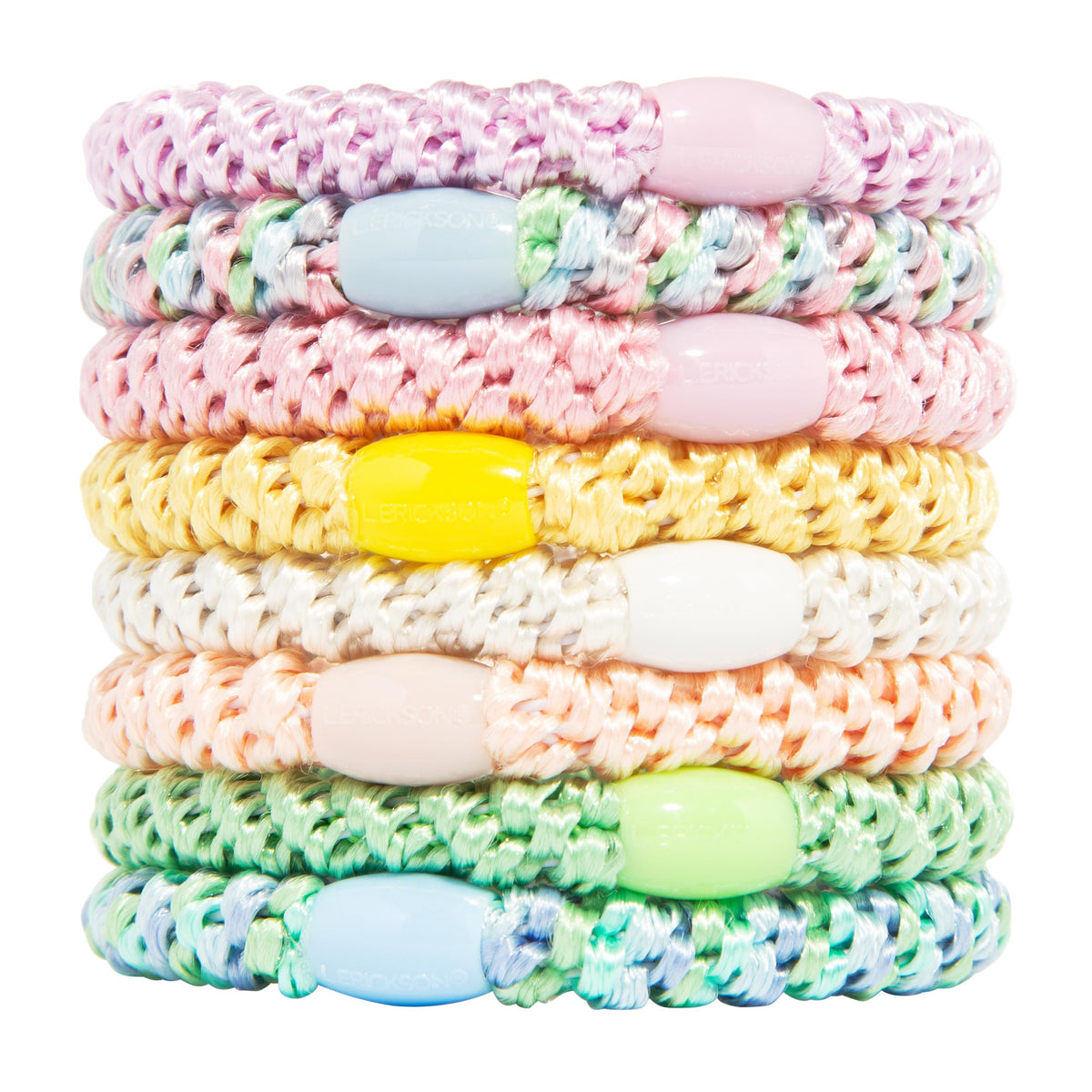 L. Erickson front packaging showing pastel 8-pack and durable hold