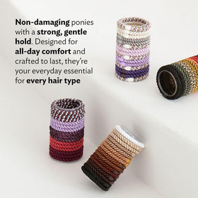 L. Erickson hair tie securing a thick ponytail for reliable hold