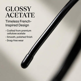 L. Erickson close-up of acetate texture highlighting glossy marbled finish and durability
