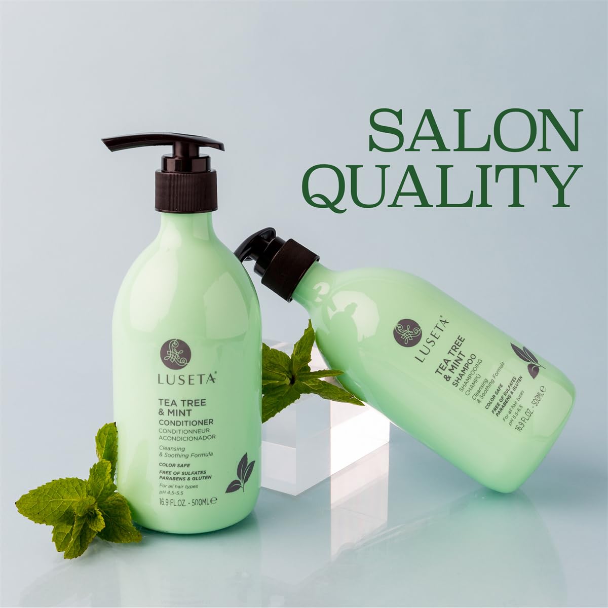 L LUSETA after-use hair showing shine and smoothness for improved manageability