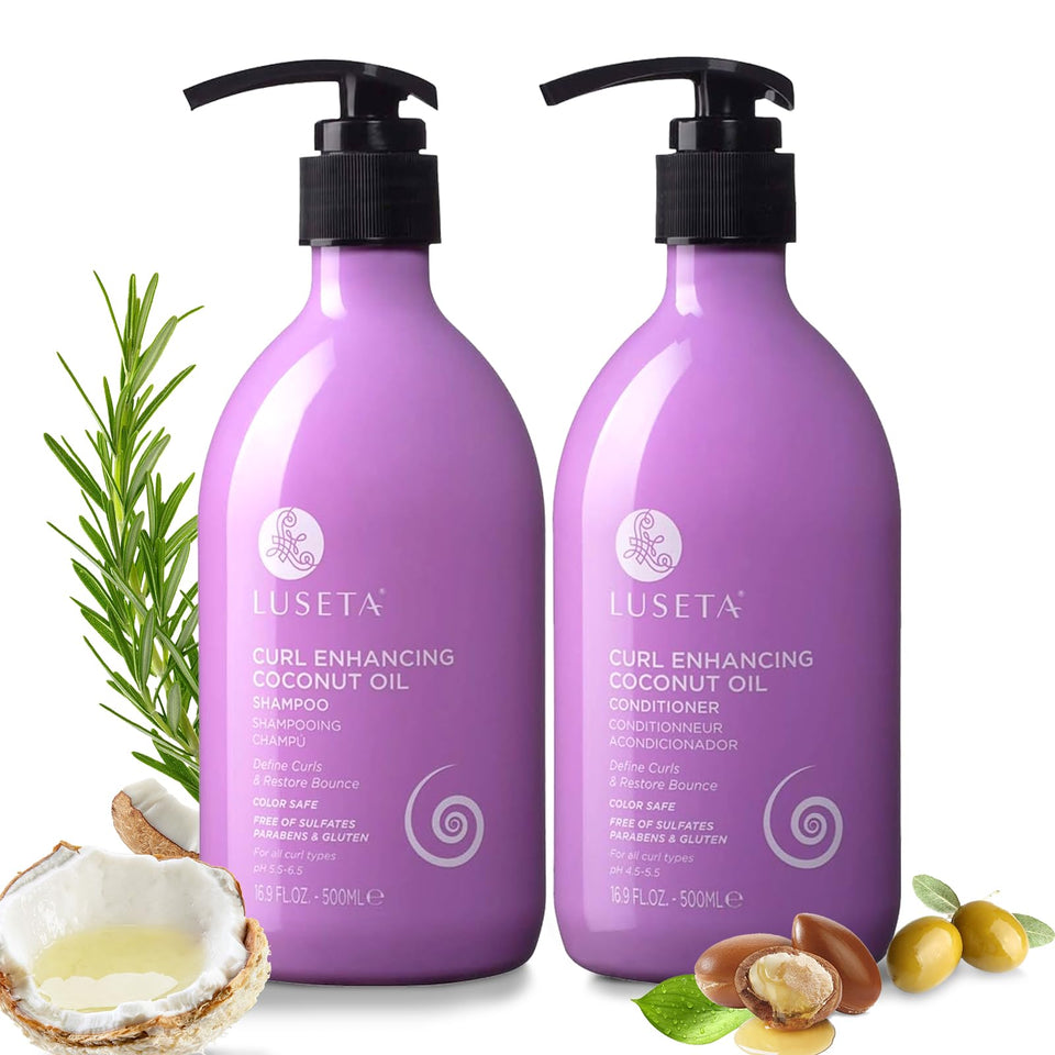 L LUSETA front packaging showing shampoo and conditioner for defined curls