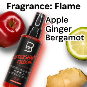 L3 aftershave label detail and fragrance notes highlighting scent clarity benefit